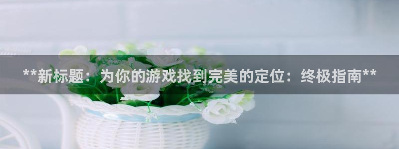 新城平台注册流程图：**新标题：为你的游戏找到完美的定位：终极指南**