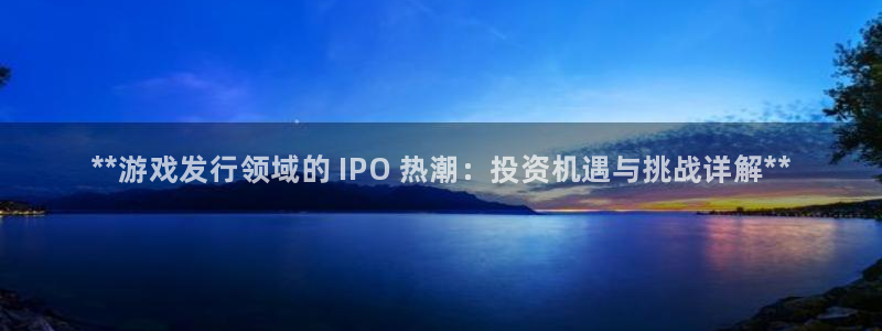 新城平台注册资金多少：**游戏发行领域的 IPO 热潮：投资机遇与挑战详解**
