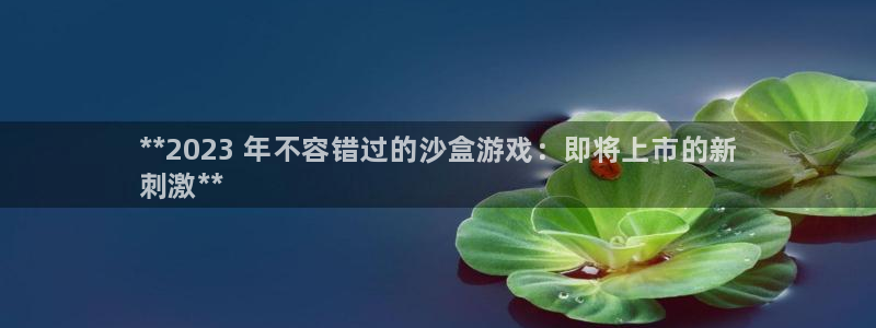 新城平台注册登录地址在哪：**2023 年不容错过的沙盒游戏：即将上市的新
刺激**